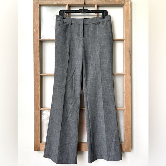 Express Editor Mid Rise Trouser Flare Pants - Heather Grey - Size 6 - Picture 5 of 16